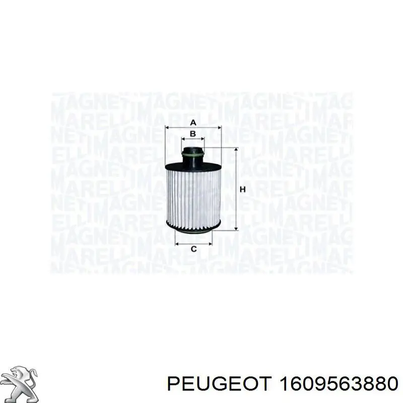 Filtro de aceite 1609563880 Peugeot/Citroen