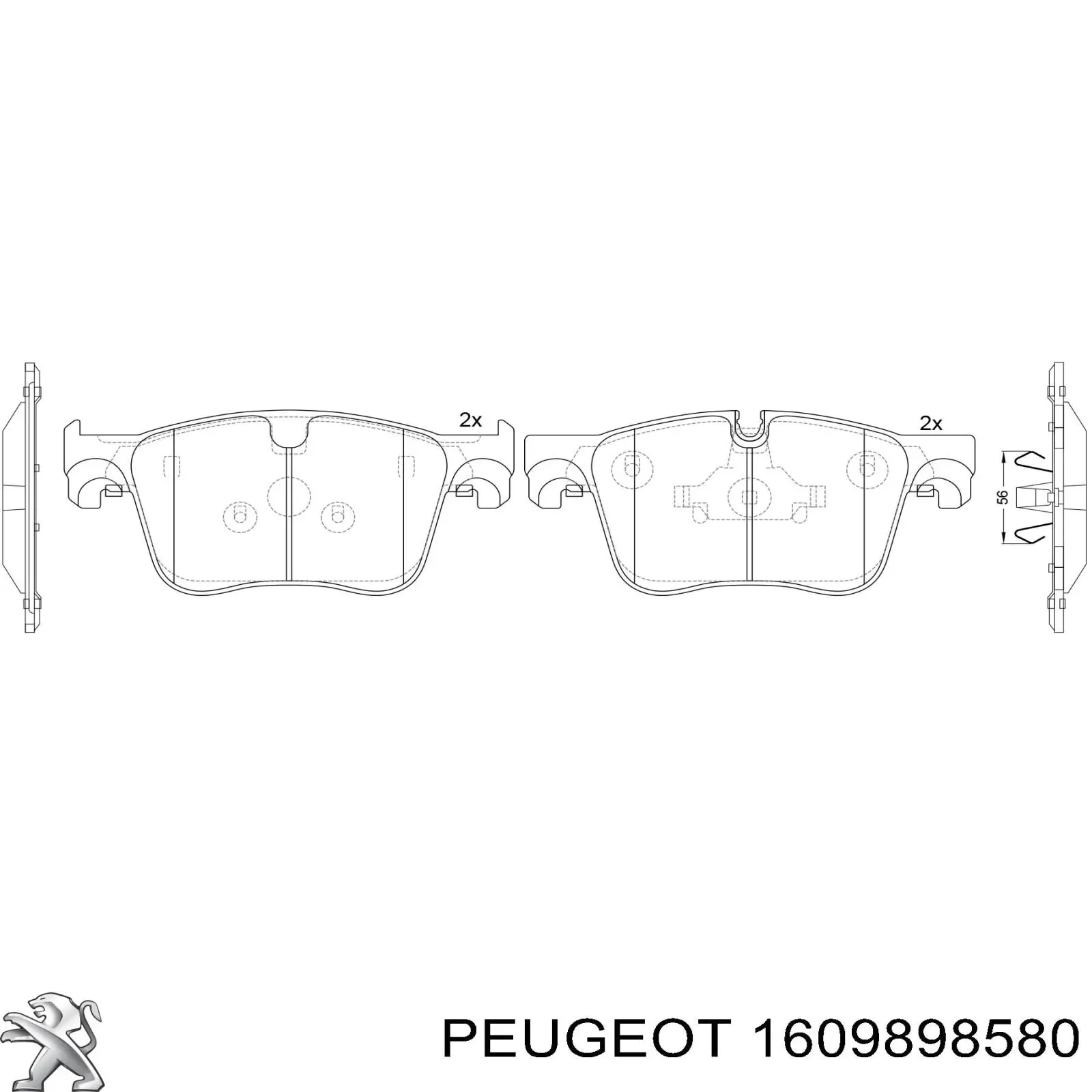 Pastillas de freno 1609898580 Peugeot/Citroen