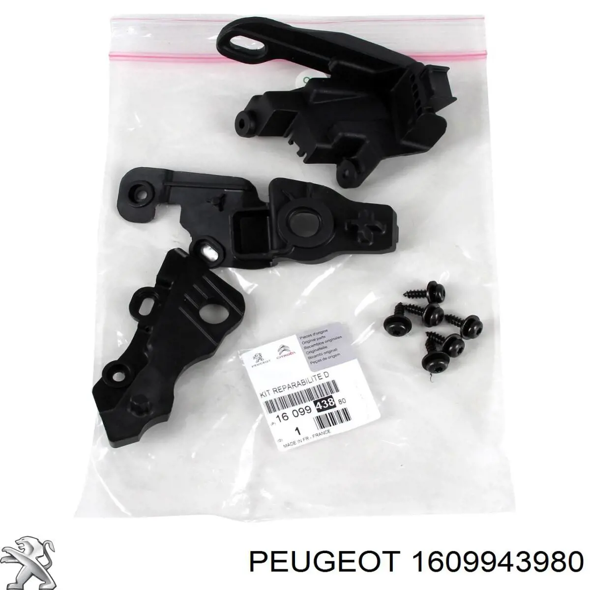 1609943980 Peugeot/Citroen soporte, faro principal delantero izquierdo