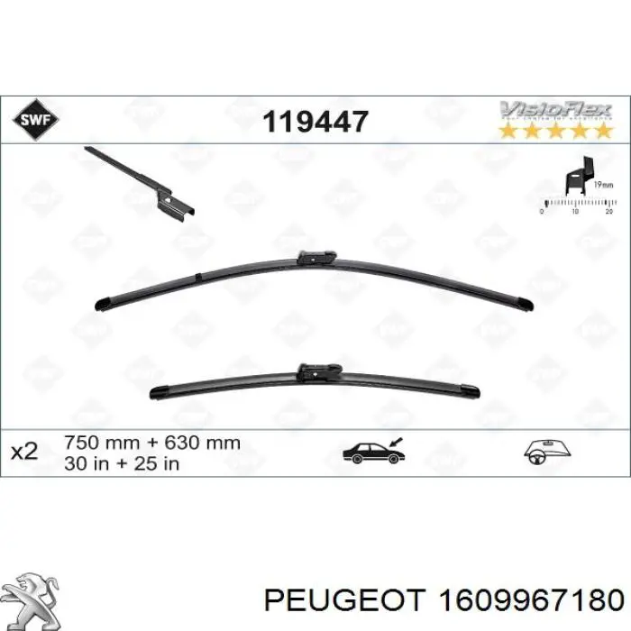 1609967180 Peugeot/Citroen limpiaparabrisas