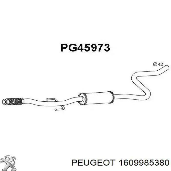 1608711480 Peugeot/Citroen silenciador del medio