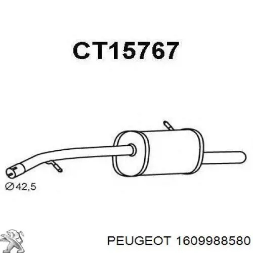 Comprar 1609988580 Peugeot/Citroen Silenciador trasero
