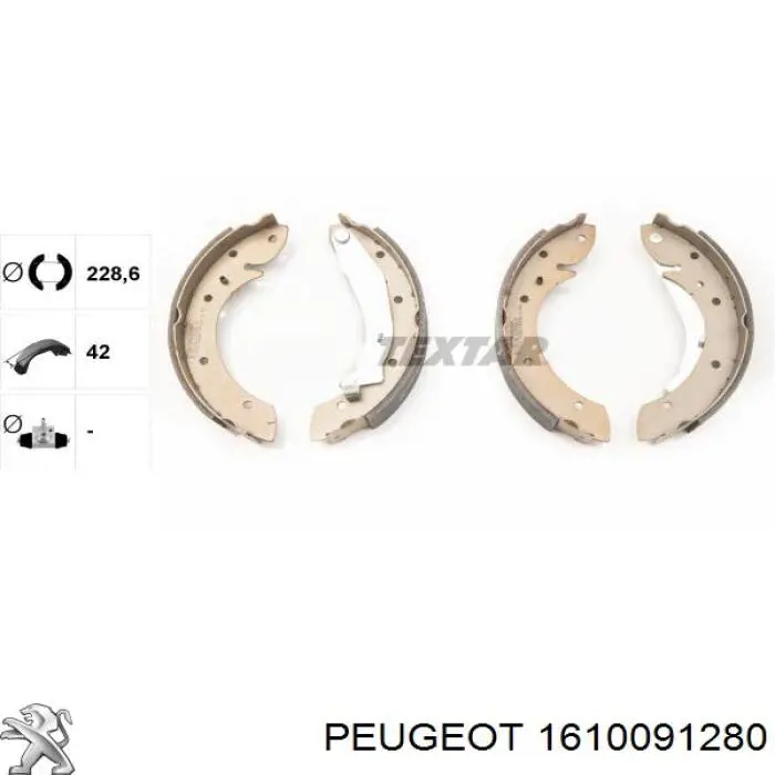 Zapatas de freno de tambor traseras Peugeot/Citroen 1610091280 precio, desde 33,03 EUR