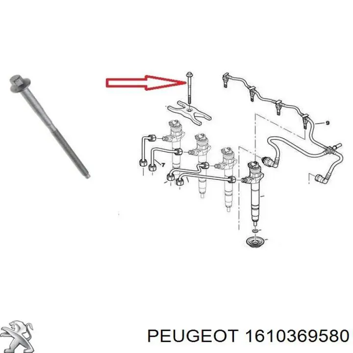 Comprar 1610369580 Peugeot/Citroen Tornillo de fijación del inyector