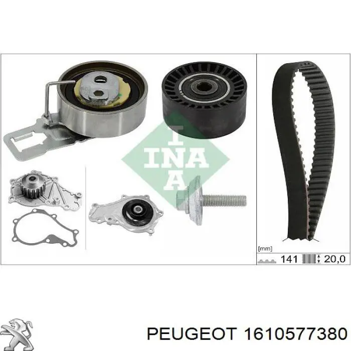 1610577380 Peugeot/Citroen tensor de la correa de distribución