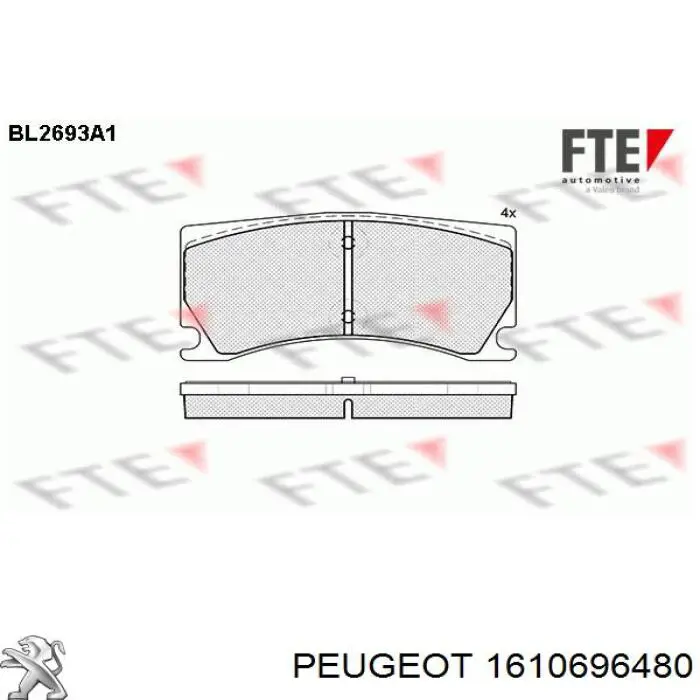 Pastillas traseras de freno Peugeot/Citroen 1610696480 precio, desde 73,70 EUR