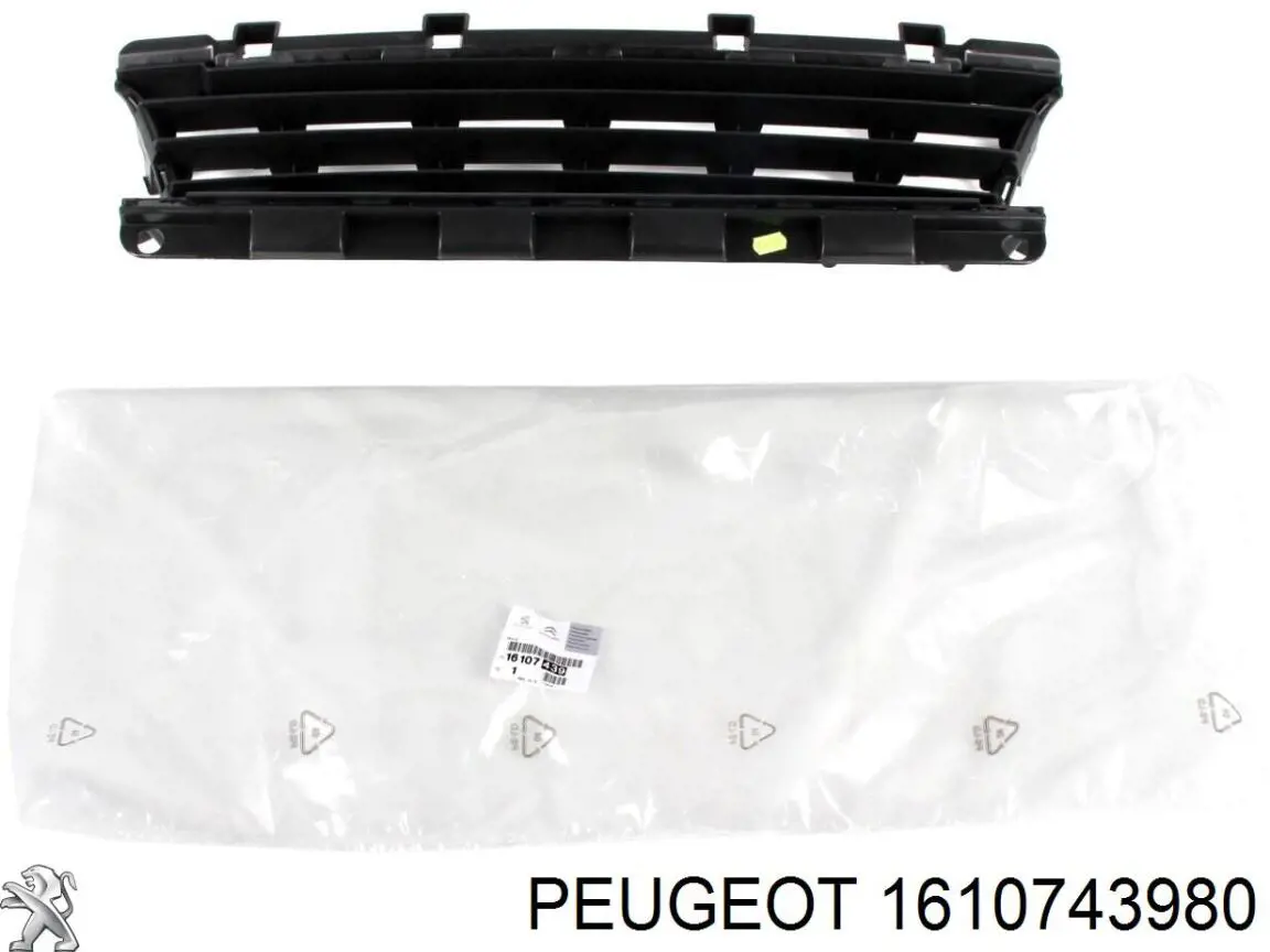 Rejilla central del parachoques delantero 1610743980 Peugeot/Citroen