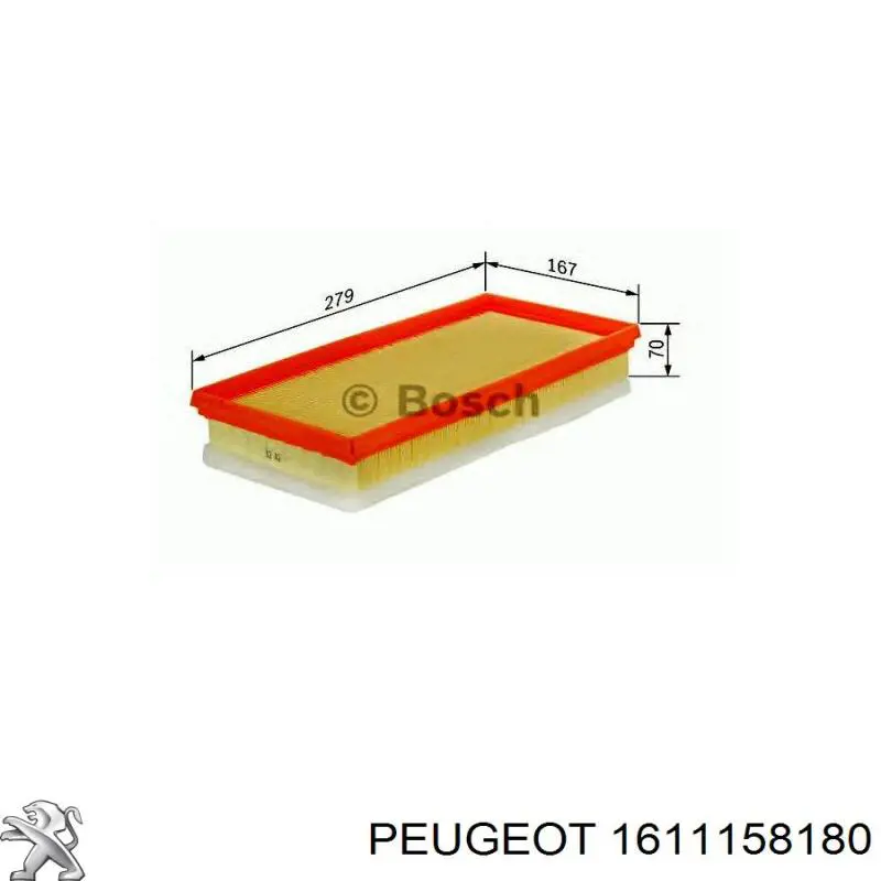 1611158180 Peugeot/Citroen Filtro de aire de motor