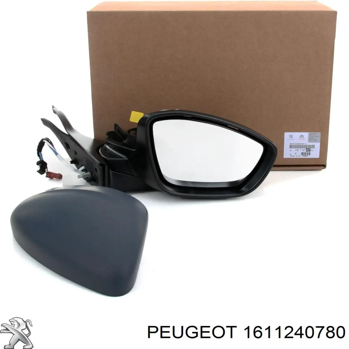 Espejo de retrovisor derecho 1611240780 Peugeot/Citroen