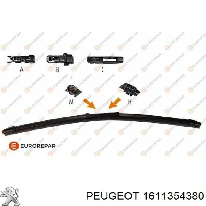 1611354380 Peugeot/Citroen limpiaparabrisas de luna delantera conductor