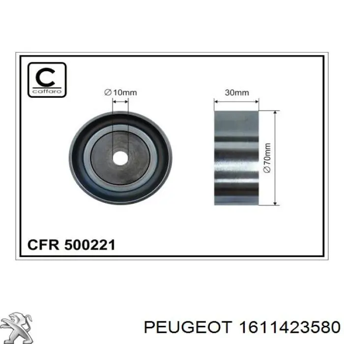 Comprar 1611423580 Peugeot/Citroen Polea inversión/guía, correa poli V