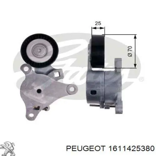 Comprar 1611425380 Peugeot/Citroen Tensor de correa poli V 