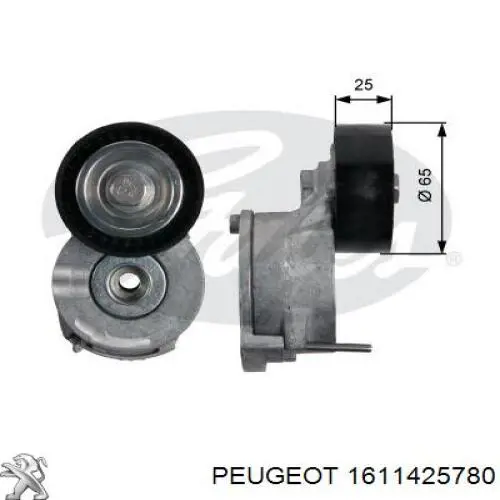 Tensor de correa poli V 1611425780 Peugeot/Citroen