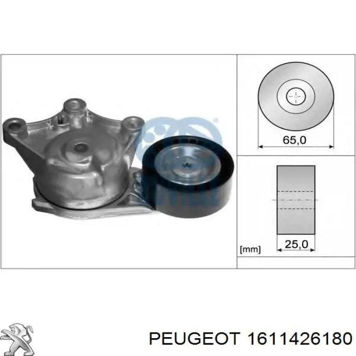 1611426180 Peugeot/Citroen Tensor de correa de alternador