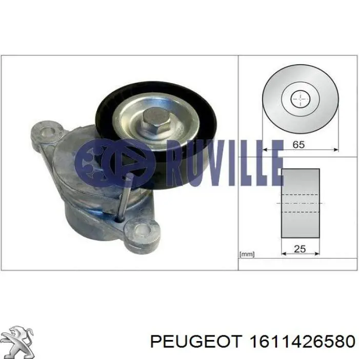 Tensor de la correa trapecial Peugeot/Citroen 1611426580 precio, desde 62,53 USD