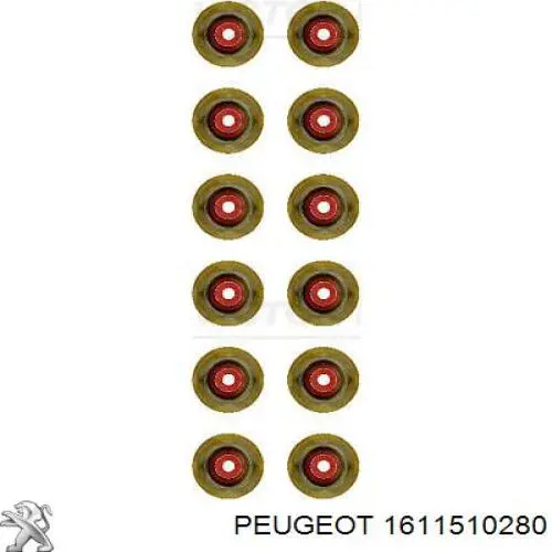 1611510280 Peugeot/Citroen sello de aceite de valvula (rascador de aceite Entrada/Salida Kit De Motor)