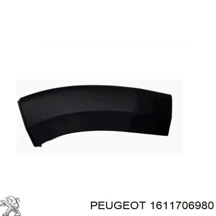 1611706980 Peugeot/Citroen listón embellecedor/protector, parachoques delantero derecho