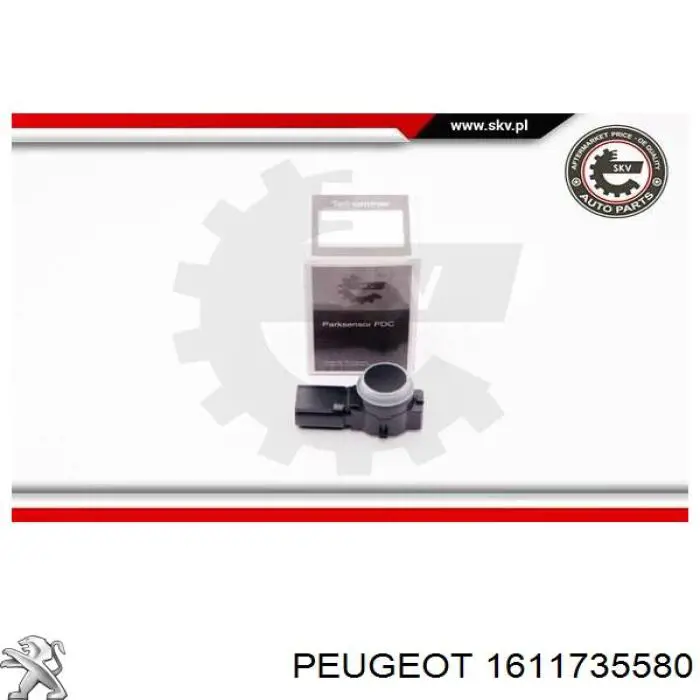 1611735580 Peugeot/Citroen sensor de aparcamiento trasero