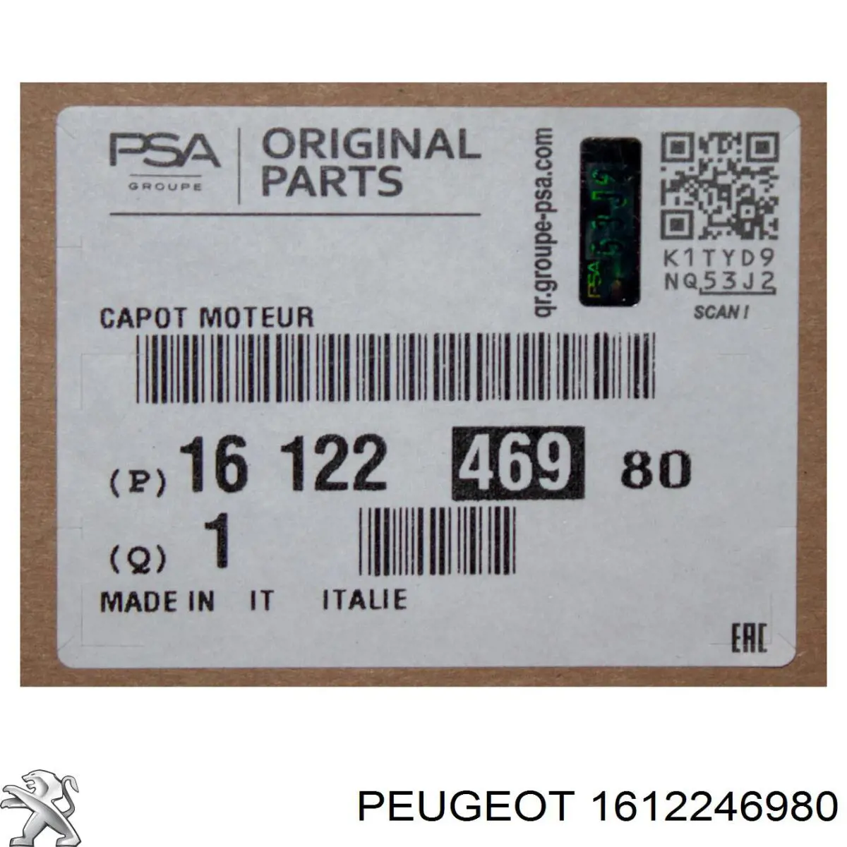 Capó del motor Peugeot/Citroen 1612246980 precio, desde 187,28 EUR