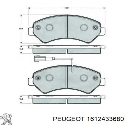 1612433680 Peugeot/Citroen Pastillas delanteras