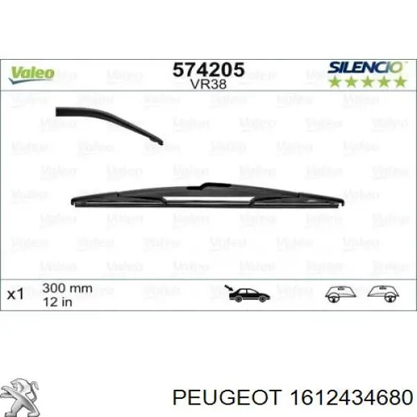 Escobilla del limpiaparabrisas trasero Peugeot/Citroen 1612434680 precio, desde 4,49 EUR