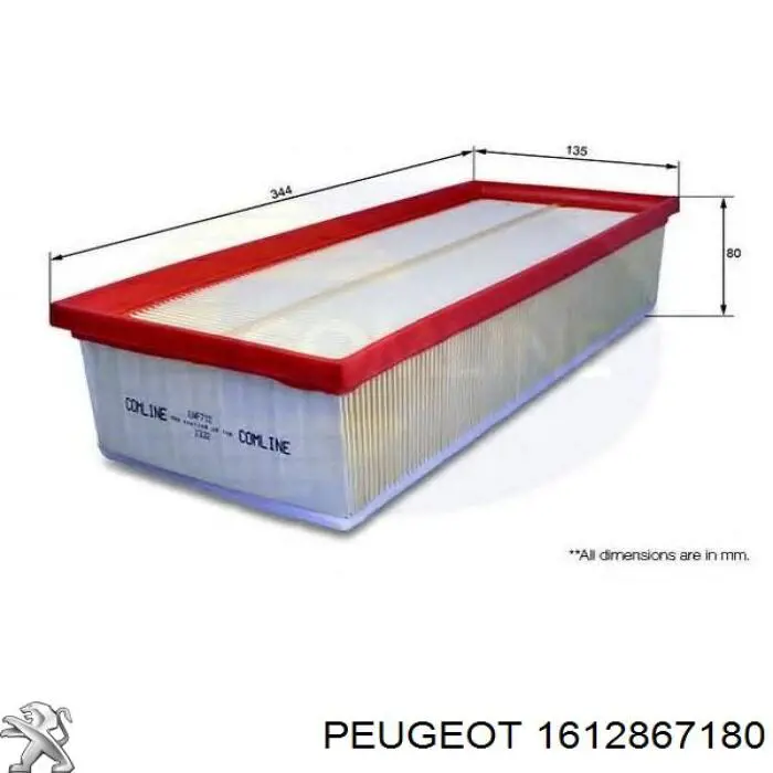 1612867180 Peugeot/Citroen filtro de aire