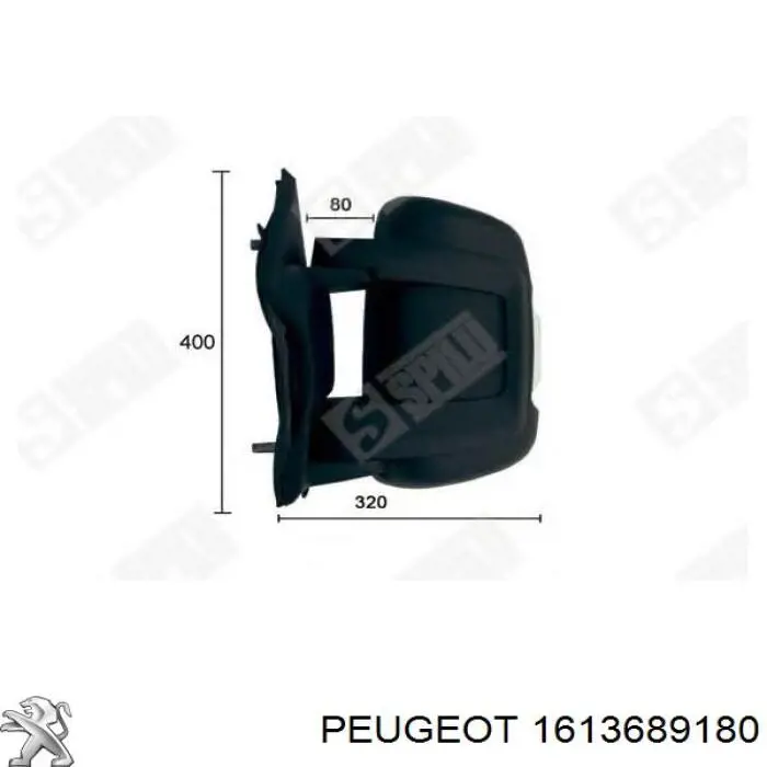 1613689180 Peugeot/Citroen espejo retrovisor derecho