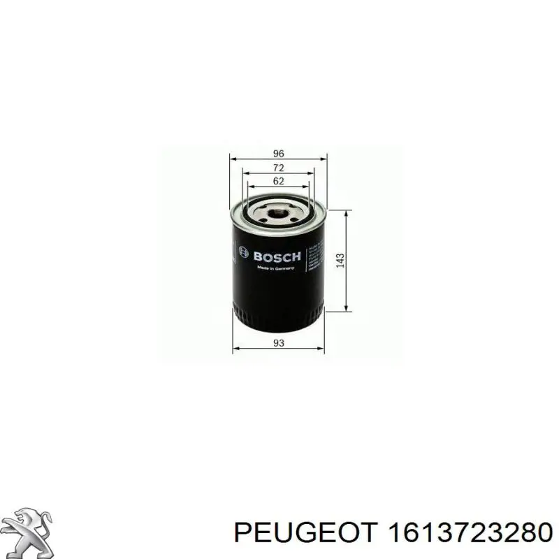 1613723280 Peugeot/Citroen filtro de aceite