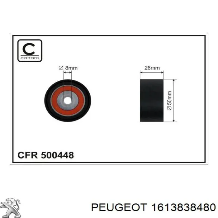 1613838480 Peugeot/Citroen polea inversión / guía, correa poli v