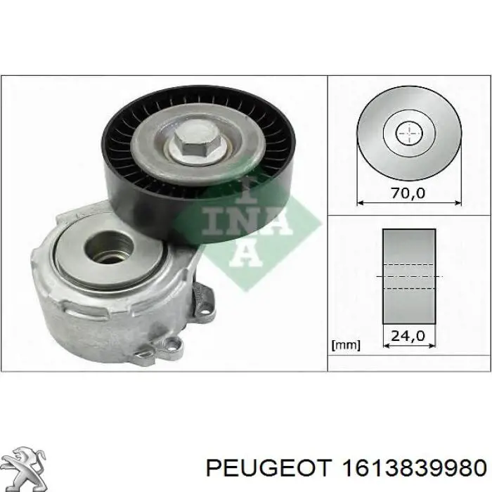 1613839980 Peugeot/Citroen tensor de correa, correa poli v