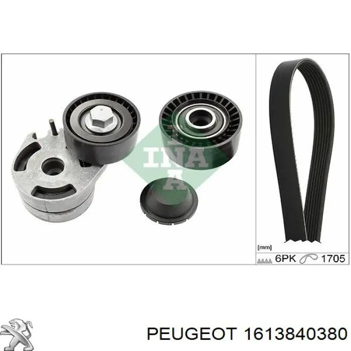 1613840380 Peugeot/Citroen tensor de correa, correa poli v