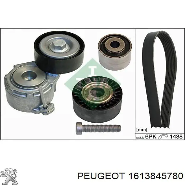 1613845780 Peugeot/Citroen Correa de transmisión, completo