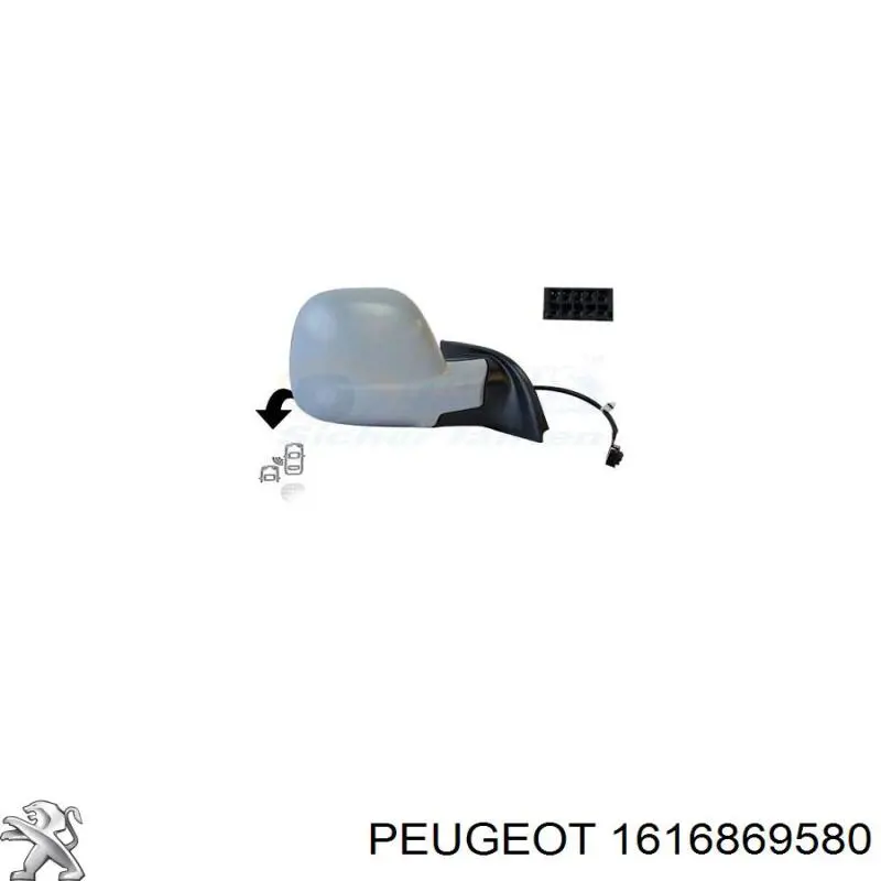 1616869580 Peugeot/Citroen cubierta de espejo retrovisor derecho