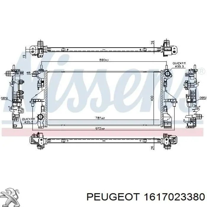 1617023380 Peugeot/Citroen radiador