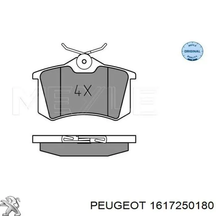 1617250180 Peugeot/Citroen Pastillas freno traseras