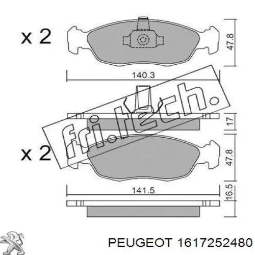 1617252480 Peugeot/Citroen pastillas de freno delanteras