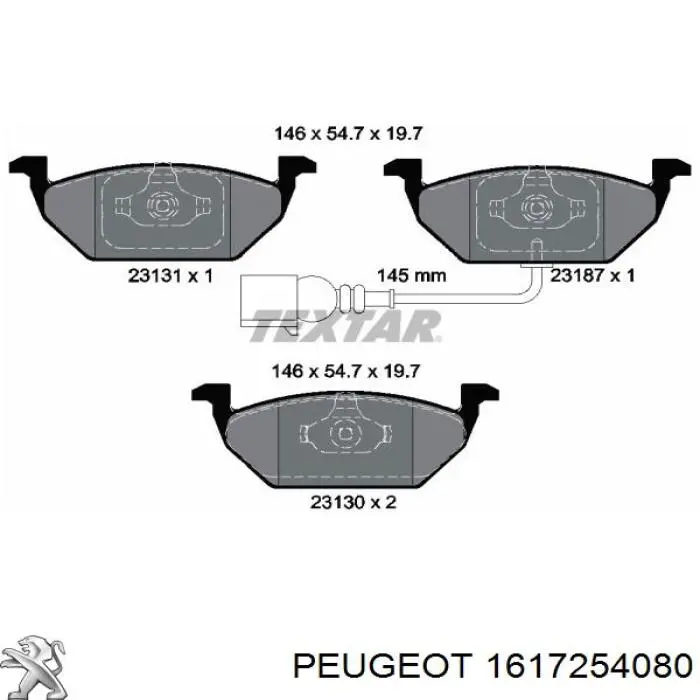 Comprar 1617254080 Peugeot/Citroen Pastillas delanteras de freno