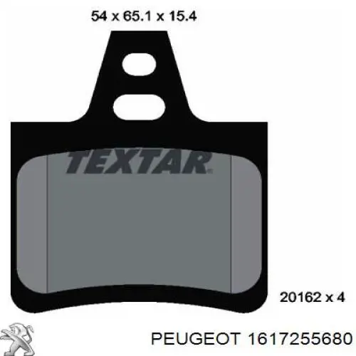 1617255680 Peugeot/Citroen pastillas de freno traseras