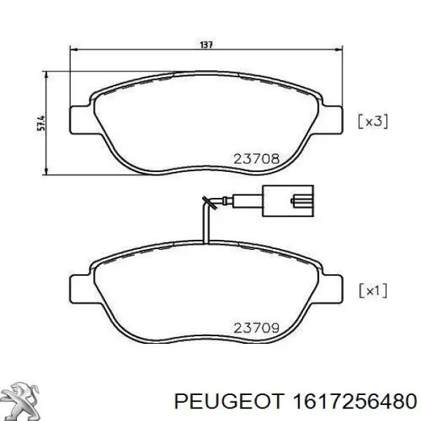 1617256480 Peugeot/Citroen Pastillas delanteras