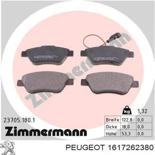 Pastillas freno delanteras Peugeot/Citroen 1617262380 precio, desde 27,98 EUR