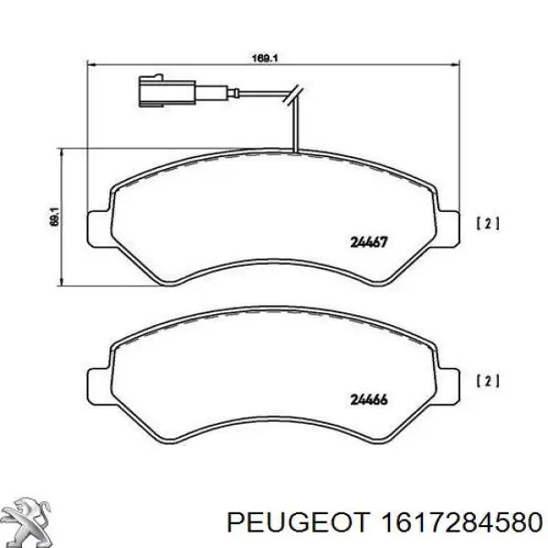 1617284580 Peugeot/Citroen pastillas de freno delanteras
