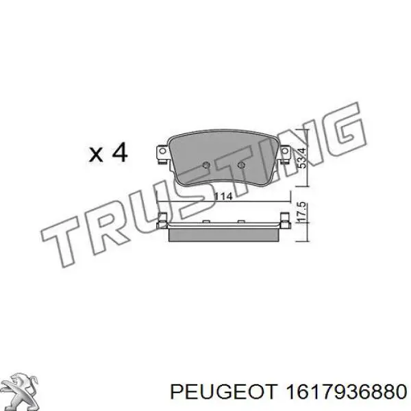 Pastillas traseras de freno Peugeot/Citroen 1617936880 precio, desde 29,27 EUR