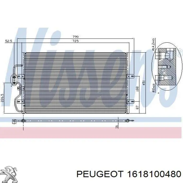 1618100480 Peugeot/Citroen condensador aire acondicionado