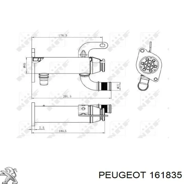 Enfriador de recirculación de gases de escape EGR Peugeot/Citroen 161835 precio, desde 105,66 EUR