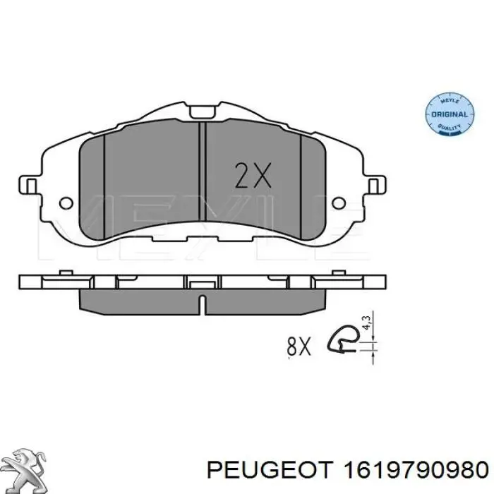 Pastillas de freno 1619790980 Peugeot/Citroen