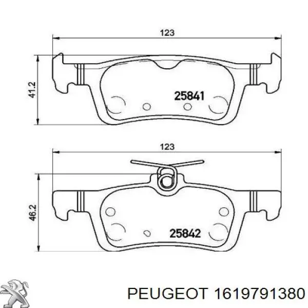 1619791380 Peugeot/Citroen Pastillas freno traseras