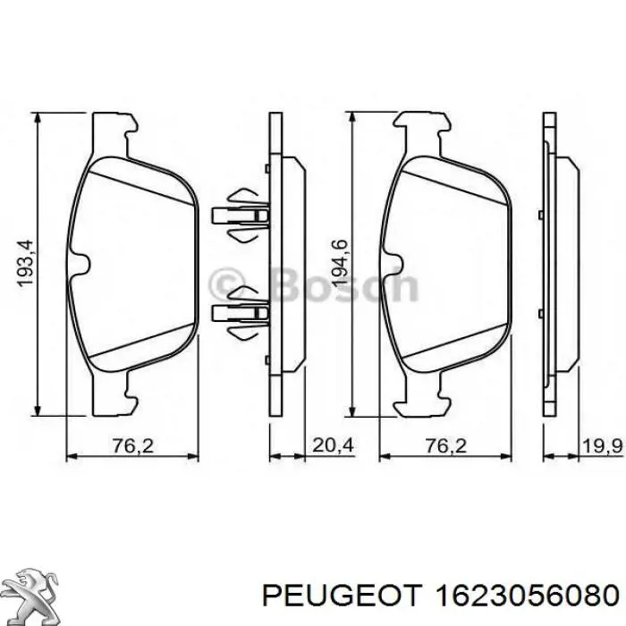 1623056080 Peugeot/Citroen Pastillas delanteras