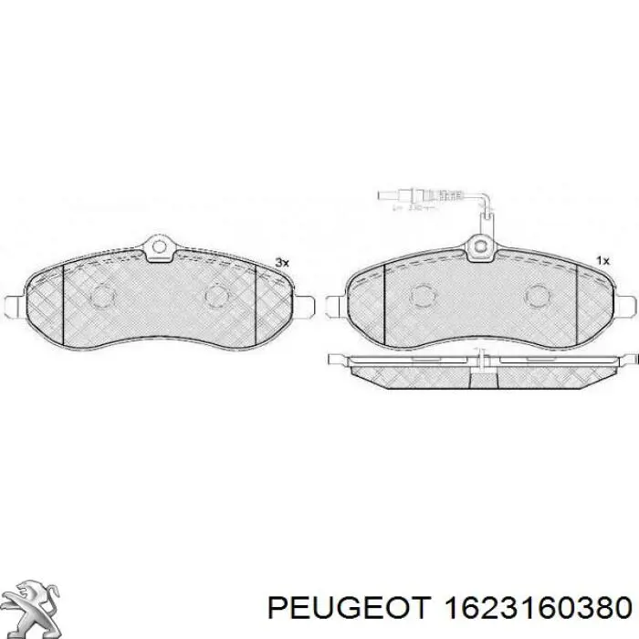 Pastillas de freno 1623160380 Peugeot/Citroen