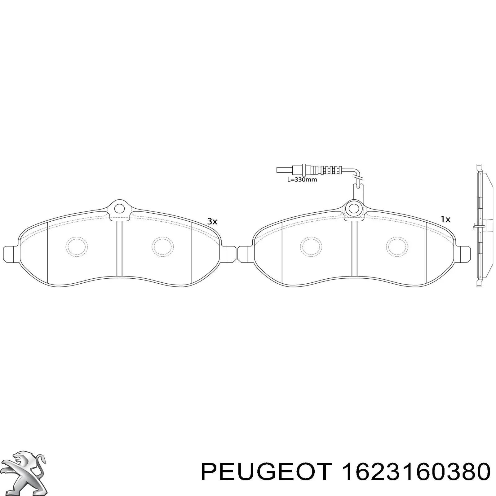 Pastillas de freno delanteras Peugeot/Citroen 1623160380
