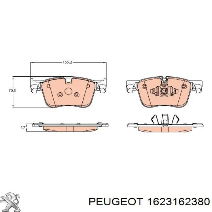 Pastillas de freno 1623162380 Peugeot/Citroen